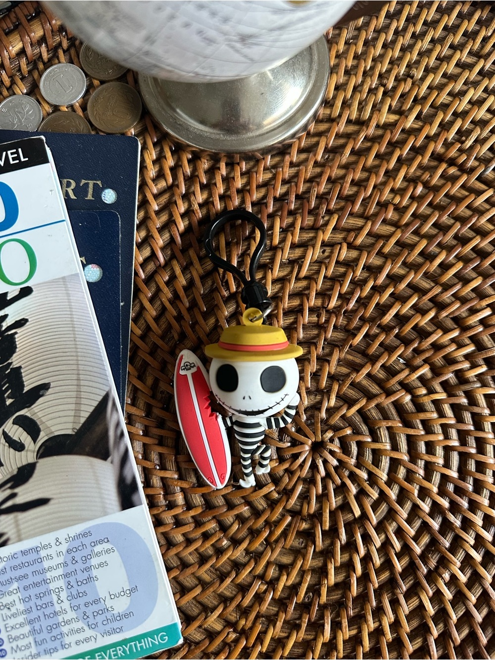 Nightmare before Christmas Jack Skellington Skeleton Surf Keychain